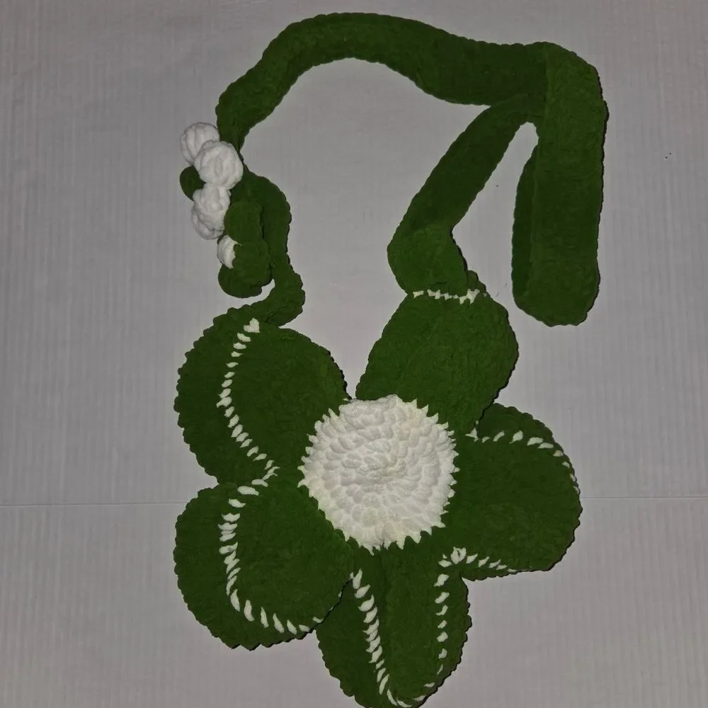 Flower Shape Hand Crocheted Shoulder Crossbody Bag